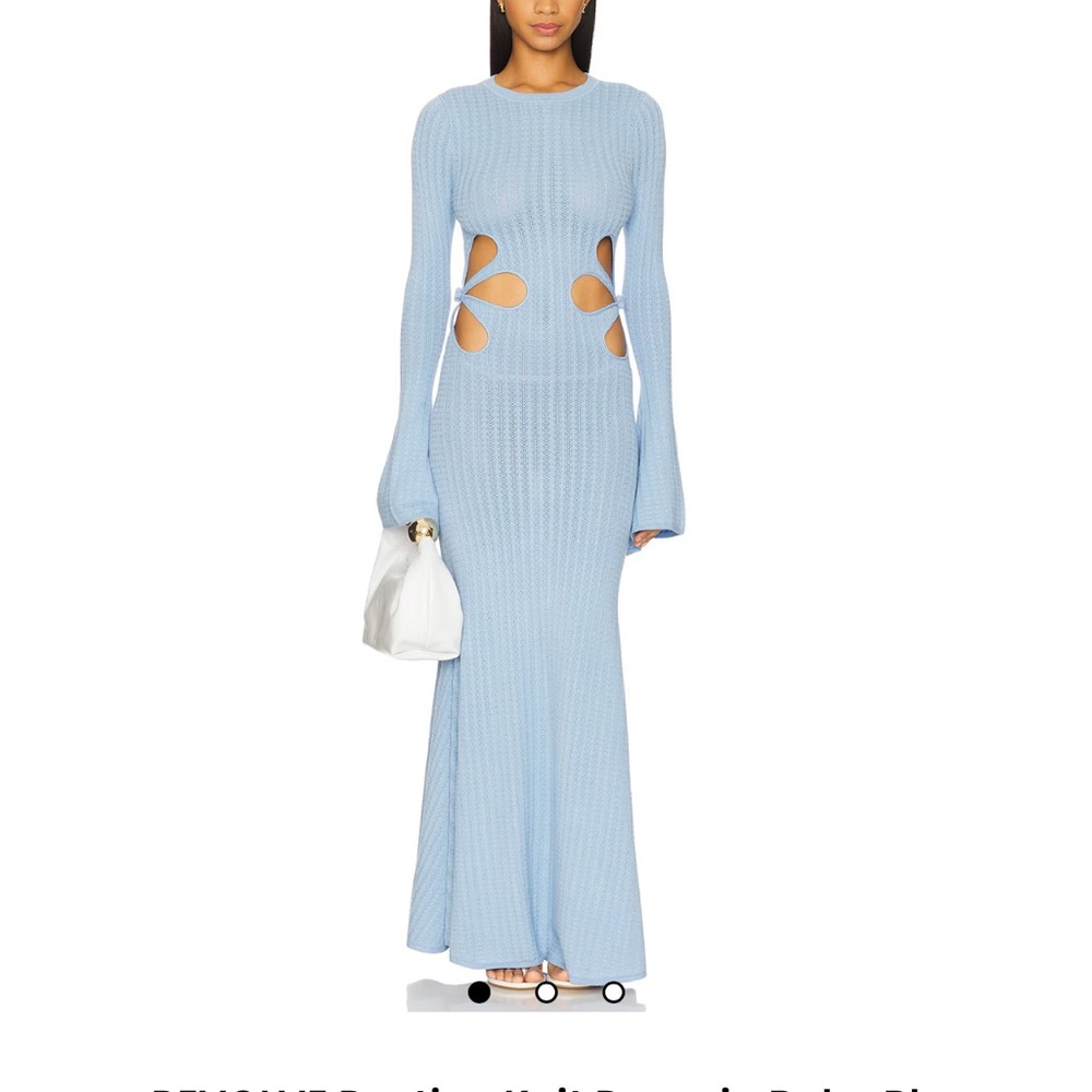 Light Blue Cutout Knit Maxi Dress